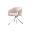 Silla de comedor giratoria moderna con tela boucle